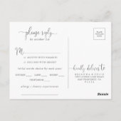 Love Fancy Script Menu Choix Carte Postale RSVP (Dos)