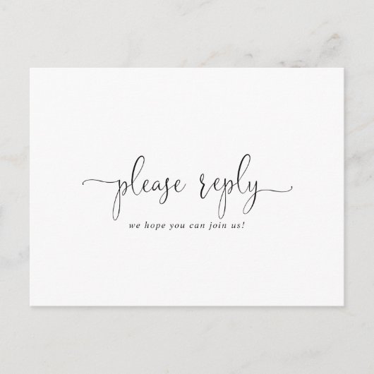 Love Fancy Script Menu Choix Carte Postale RSVP (Devant)