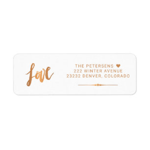 Love Faux Gold Foil Simple Minimalist Family Etiket