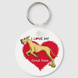 Love Fawn Great Dane Sleutelhanger