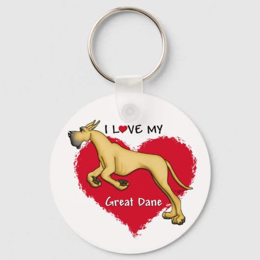 Love Fawn Great Dane Sleutelhanger (Voorkant)