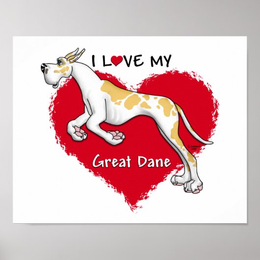 Love Fawnequin Great Dane Poster (Voorkant)