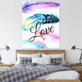 Love Feathers Canvas Afdruk (Insitu (Slaapkamer))