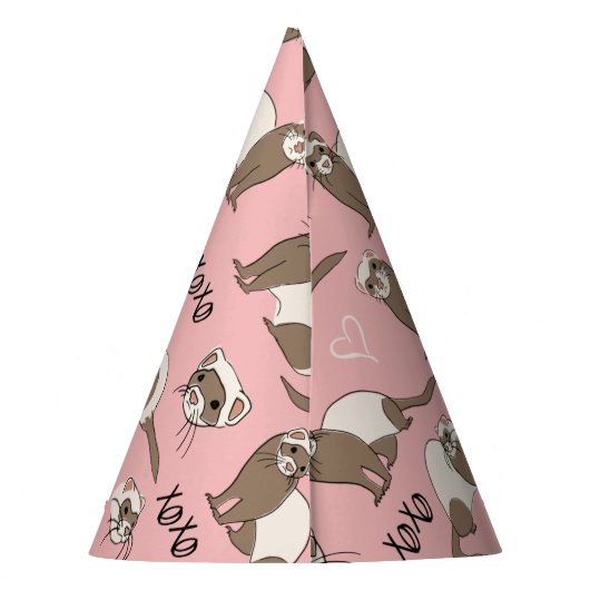 Love Ferret - Roze Feesthoedjes (Achterkant)