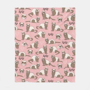Love Ferret - Roze fleece Blanket