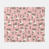 Love Ferret - Roze fleece Blanket (Voorkant (Horizontaal))