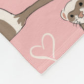 Love Ferret - Roze fleece Blanket (Hoek)