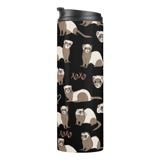 Love Ferrets - Black Thermosbeker (Geroteerd rechts)