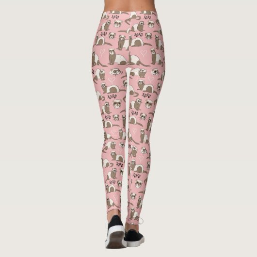 Love Ferrets - Leggings roses (Dos)