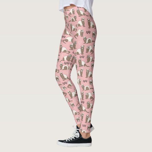 Love Ferrets - Leggings roses (Gauche)
