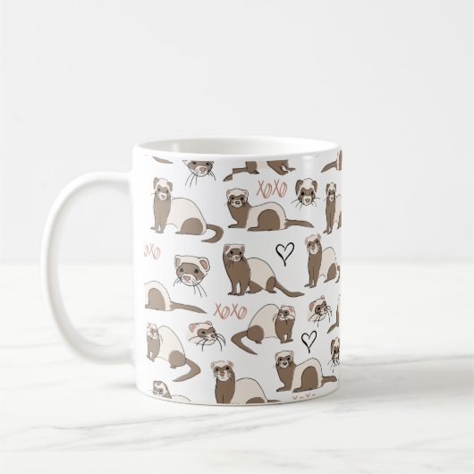 Love Ferrets - Mug de café blanc (Gauche)