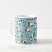 Love Ferrets - Mug de café bleu (Devant gauche)