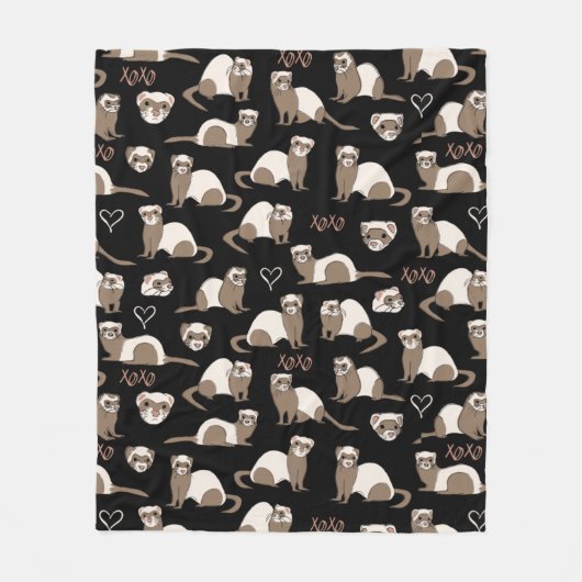 Love Ferretten - Black Fleece Deken (Voorkant)