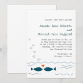 Love Fish Faire-part de mariage (Devant / Derrière)