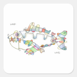 love fish love vierkante sticker