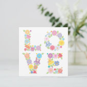LOVE Floral Invitation Kaart (Staand voorkant)