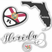 Love Florida 3 Designs, Die Cut Stickers (Devant)