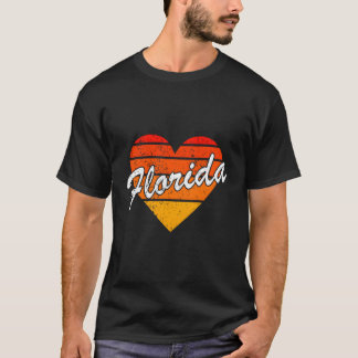 Love Florida Retro Hart  Sunset Mannen Vrouwen T-shirt