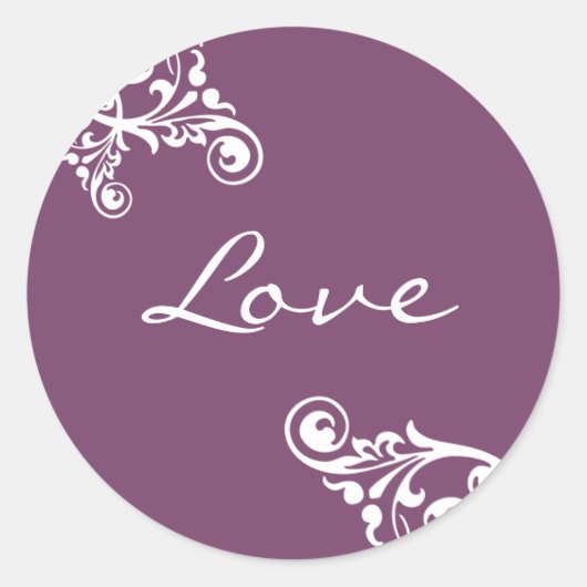 Love Flourish Envelope Sticker Seal (Voorkant)