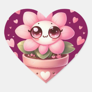 Love Flower Heart Sticker
