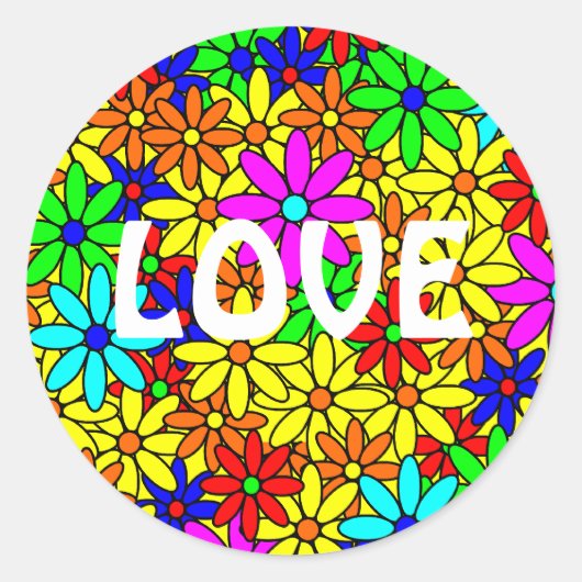 Love Flower Power Collage Stickers (Voorkant)