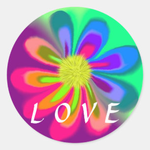 Love Flower Ronde Sticker