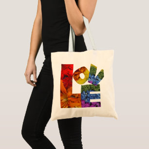 Love Flowers Canvas tas