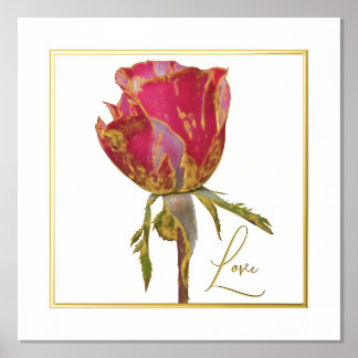 Love Folie Accent Red Rose Print Poster