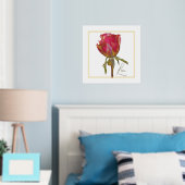 Love Folie Accent Red Rose Print Poster (Insitu (Slaapkamer))