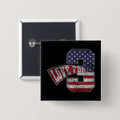 Love for 3  Grungy Version Vierkante Button 5,1 Cm (Voorkant /achterkant)