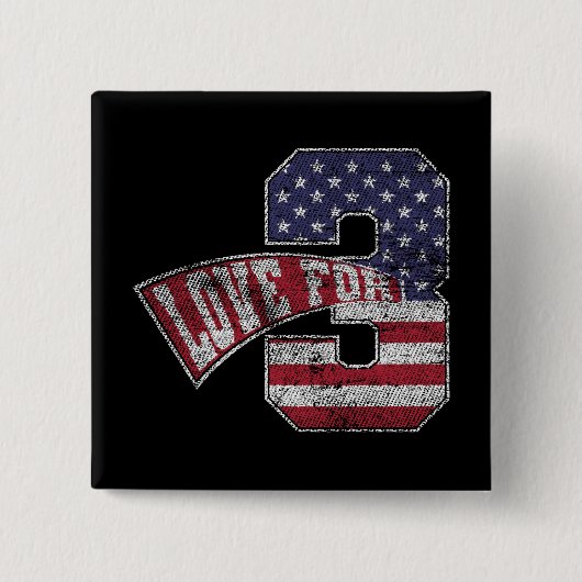 Love for 3  Grungy Version Vierkante Button 5,1 Cm (Voorkant)