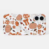 Love for Autumn Fall Pumpkins Bows Leaves Pattern iPhone 16 Hoesje (Achterkant horizontaal)