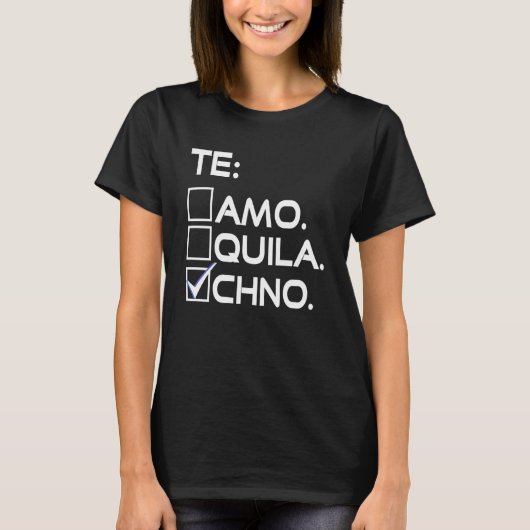 Love for Tequila Techno Funny EDM Checklist T-shirt (Voorkant)
