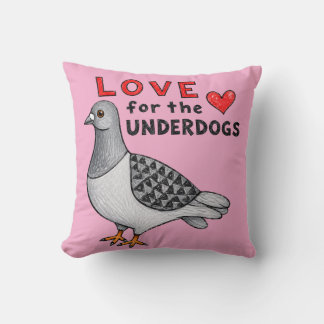 Love for the Underdogs – Rosa Kissen mit Taube Kussen