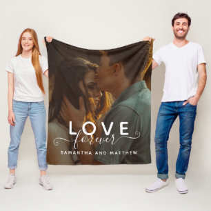 Love Forever Couple Photo Fleece Deken
