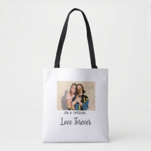 Love Forever LGbtq paar trots voeg foto naam sim Draagtas