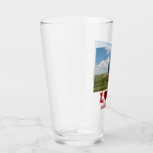 Love Forever Red Heart Custom Photo Glas (Rechts)