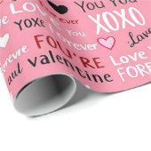 Love Forever - Valentijnsdag Typografie Pattern Cadeaupapier (Rol Hoek)