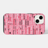 Love Forever - Valentijnsdag Typografie Pattern iPhone Hoesje (Achterkant horizontaal)