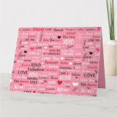 Love Forever - Valentijnsdag Typografie Pattern Kaart (Achterkant)
