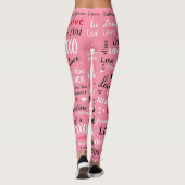 Love Forever - Valentijnsdag Typografie Pattern Leggings (Achterkant)