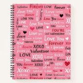 Love Forever - Valentijnsdag Typografie Pattern Notitieboek (Voorkant)