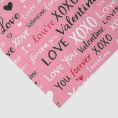 Love Forever - Valentijnsdag Typografie Pattern Tissuepapier (Detail)