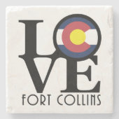 LOVE Fort Collins Stenen Onderzetter (Voorkant)