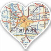 Love Fort Worth  kaart Sticker (Voorkant)