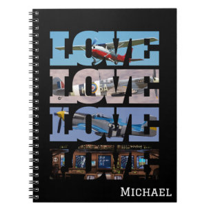 LOVE Foto Vliegtuig, Luchtvaart, Minimalistisch Notitieboek