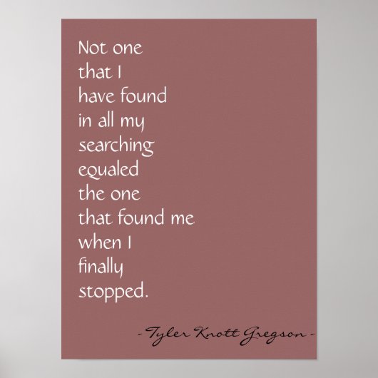 "Love found me" Afdrukken Poster (Voorkant)