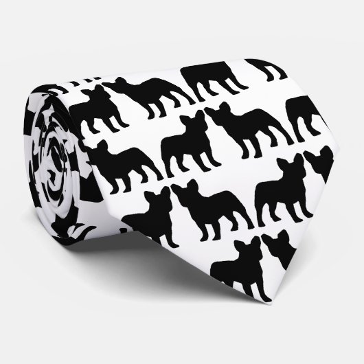 Love French Bulldog Dogs Stropdas (Opgerold)