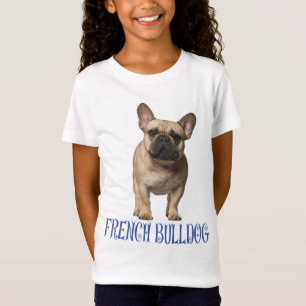 Love French Bulldog Puppy Dog Blue Girls T-shirt