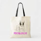 Love French Bulldog Puppy Dog Canvas tas (Voorkant)